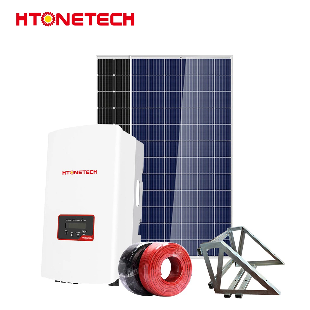 Htonetech 5kw Hybrid Solar Inverter on Grid off Grid Solar Panel 375W China Suppliers 5kw 3kw 5kw on Grid Hybrid Solar Wind Power System