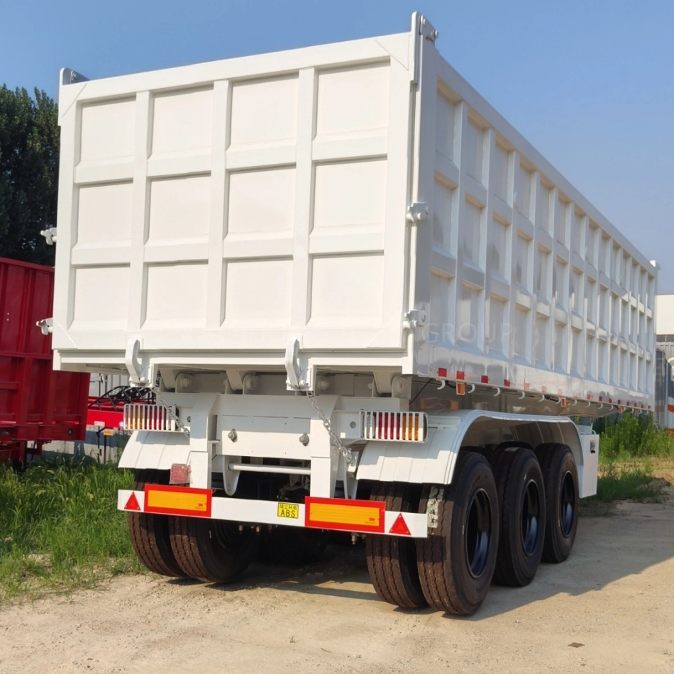 Jerry camion camion camion camion camion camion de vidage semi-remorque pour Solde semi-remorque personnalisée en acier à essieu 3 4 de série 28 tonnes