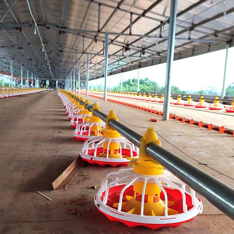 Broiler Floor Raising/Egg Layer Automatic Feeding/Drinking Equipment with Breeding Pan Feeder and Nipple Drinker Line System Used for Poultry Farm