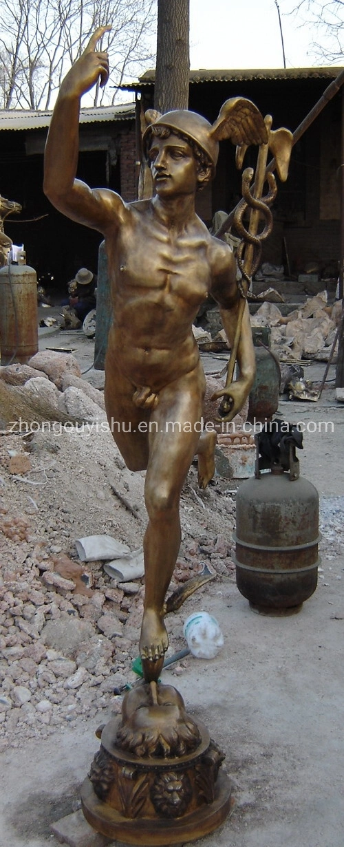 Escultura en bronce la estatua de mercurio para la decoración del hogar