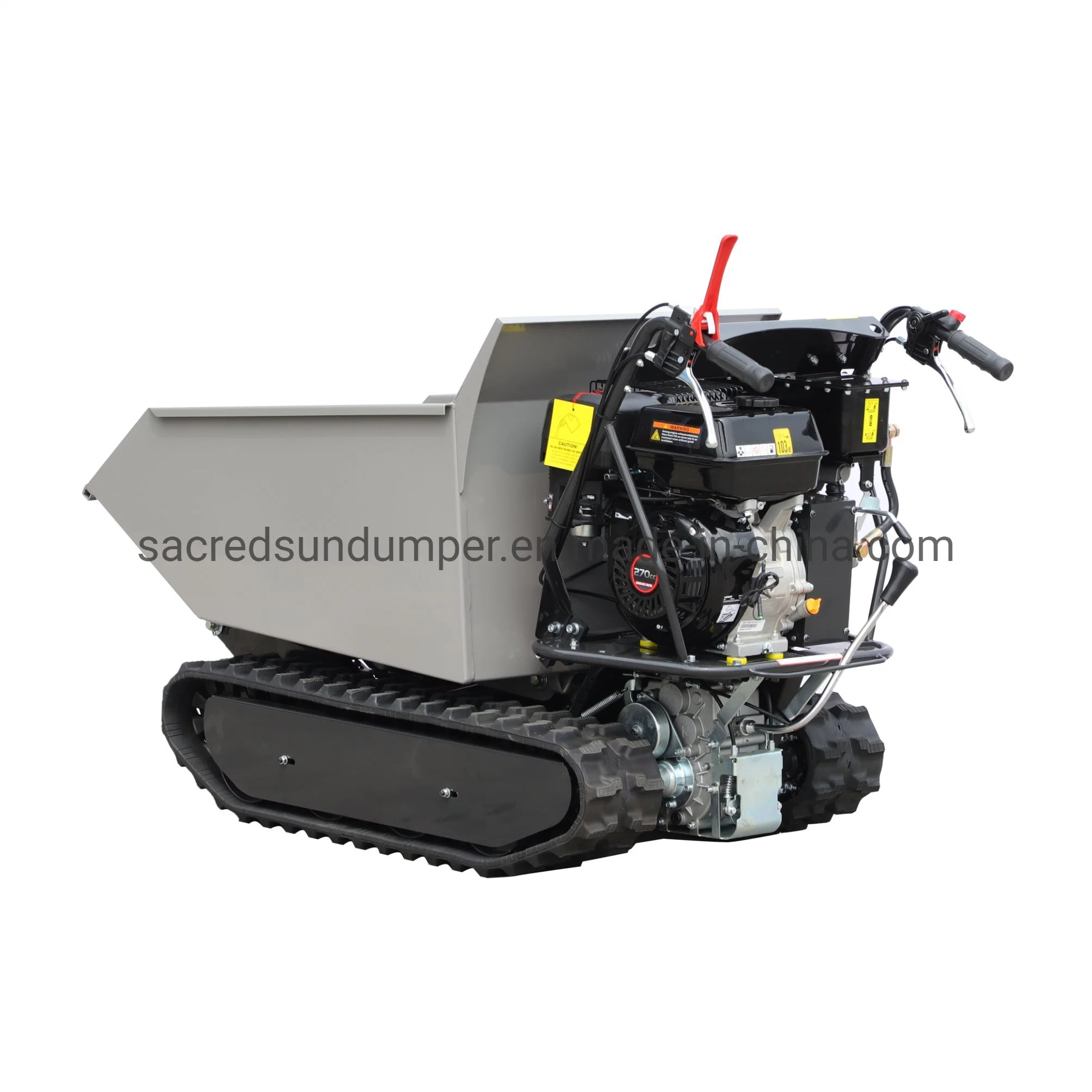 9HP 270cc Gas Motor Powered Mini Dumper Small Transporter Rubber Track Wheelbarrow Dumper Made in China Machinery