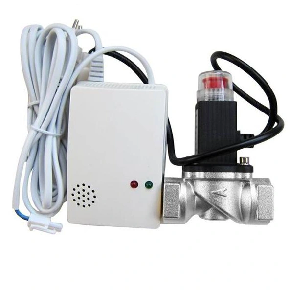 Detector de alarma de gas combustible con válvula de corte de gas