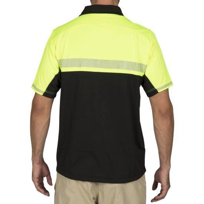 Factory Produce OEM Hi Vis Reflective Safety Polo Shirt Yellow Orange Safety Workwear