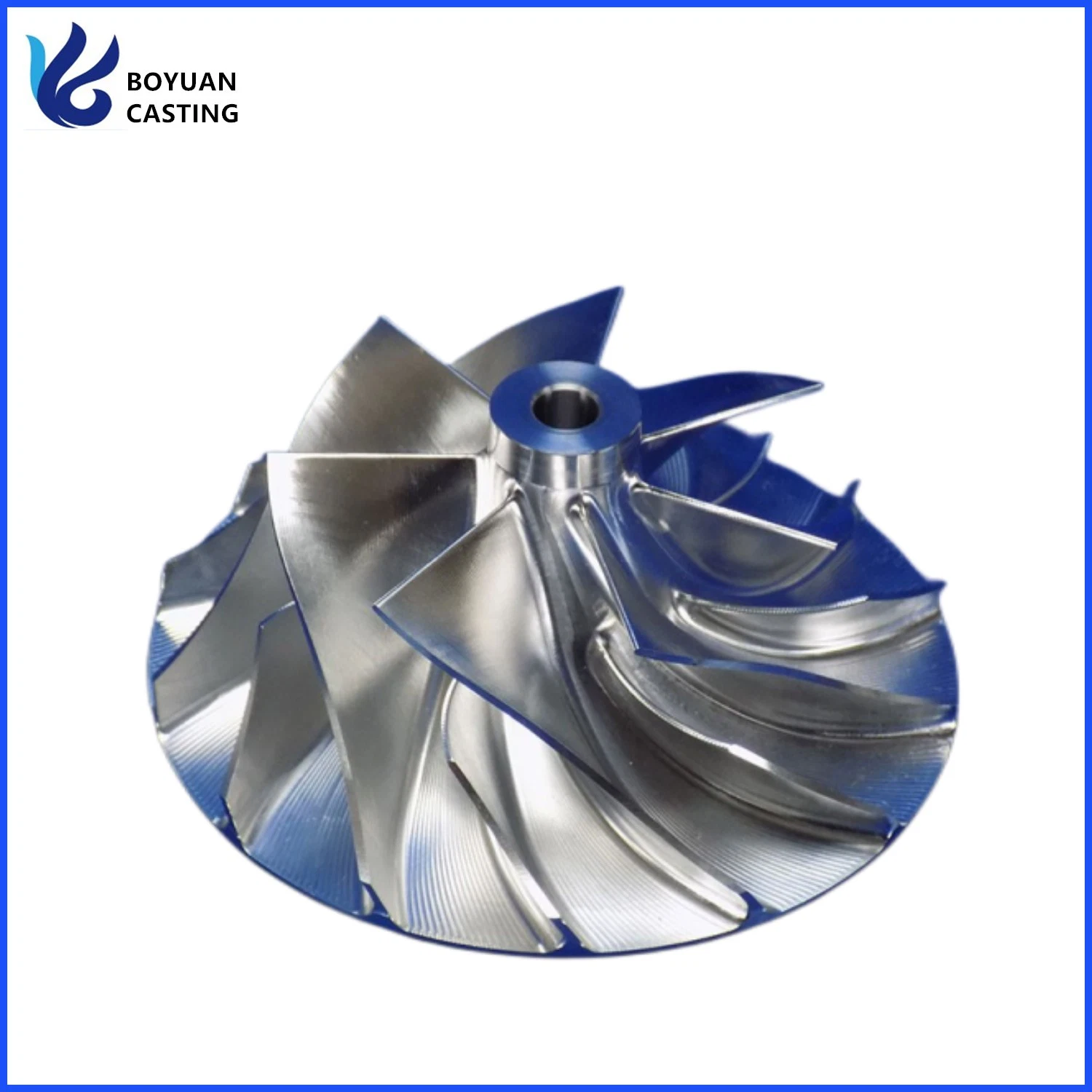 Aluminum Alloy 6061 7075 T6 Heat Treatment Billet Compressor Impeller Wheel by 5 Axis CNC Machining Center