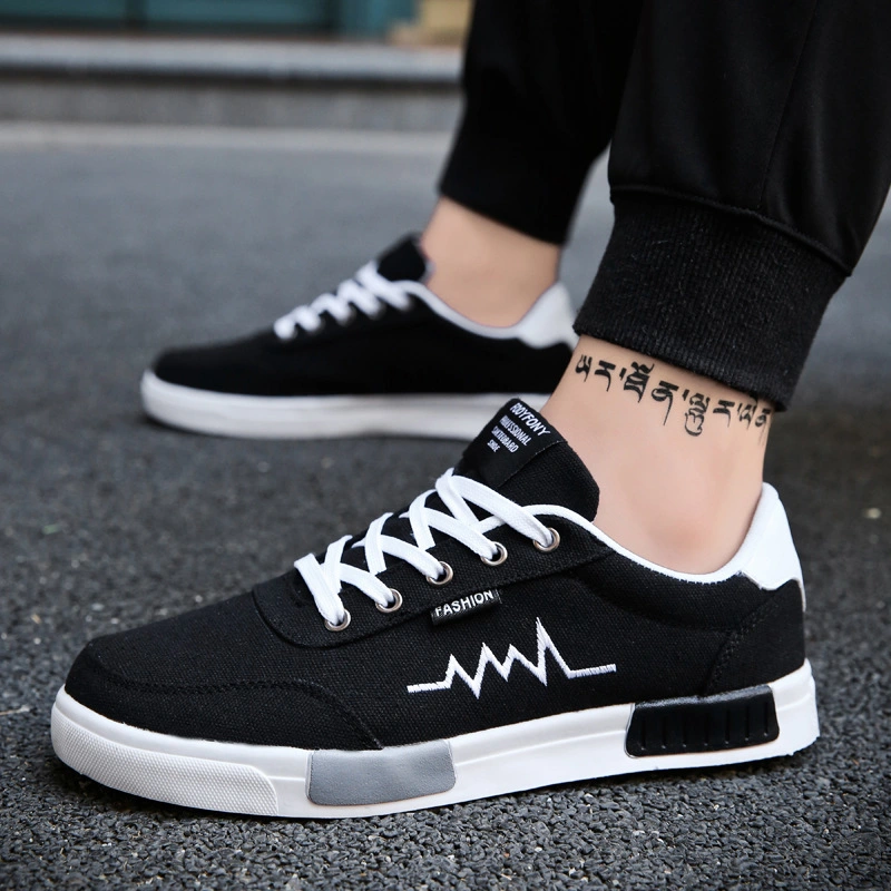 Low Price New Design Low Cut Men Canvas Fashion Skateboard Sneaker Injection Shoes