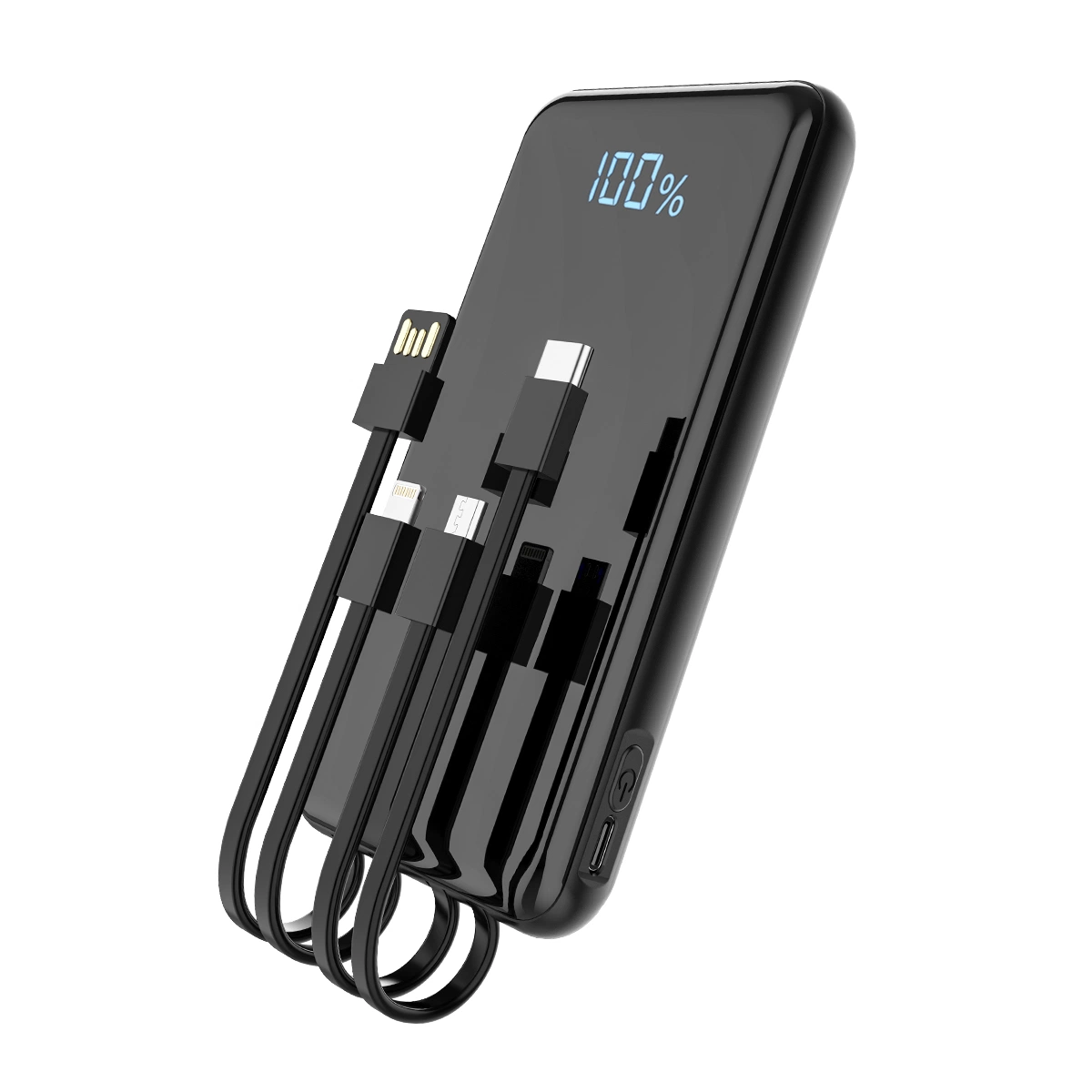 22,5W una carga rápida 10000mAh Cargador de bancos de potencia 4 en 1 cable de alimentación móvil portátil con pantalla LCD BANCO