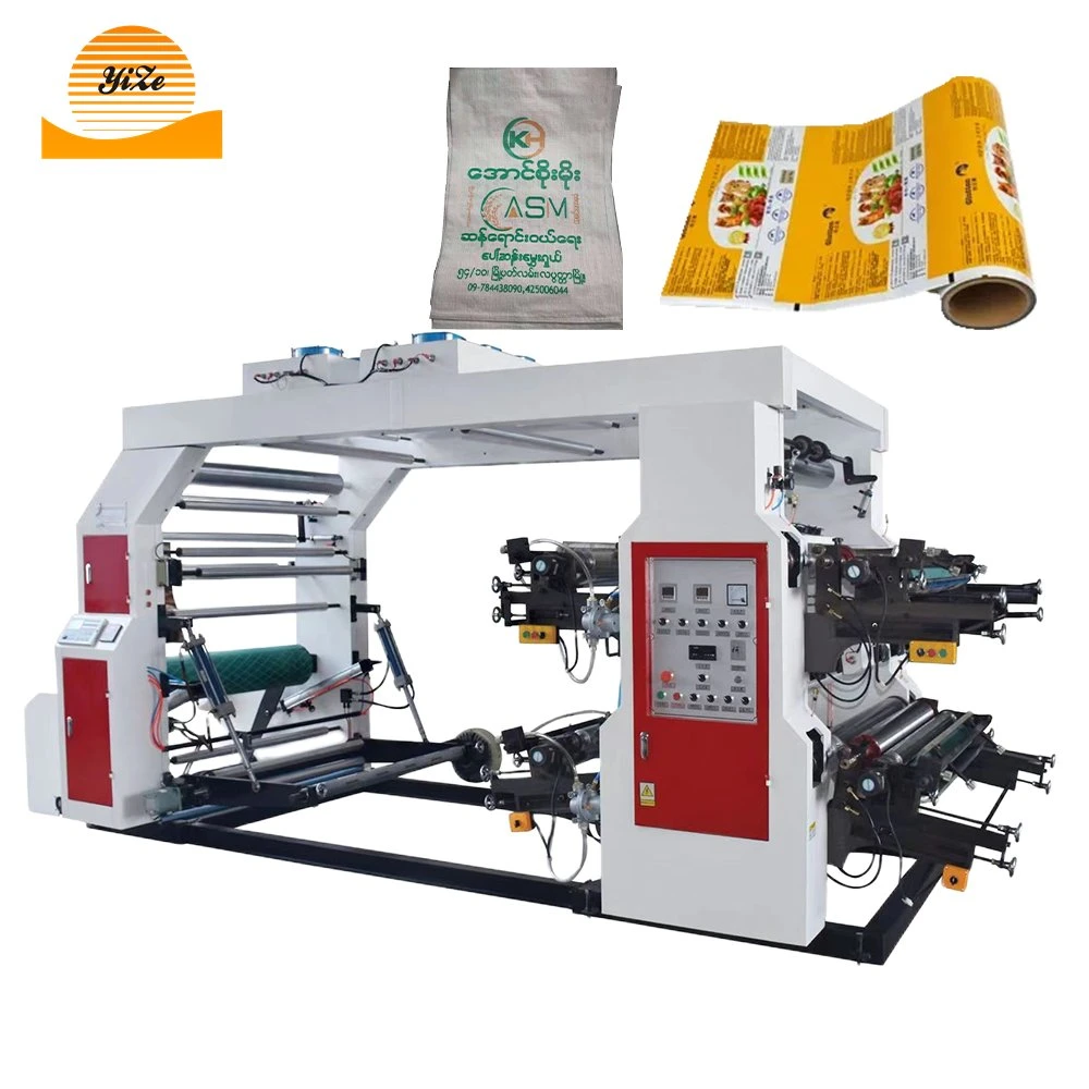 Cement Bag Roll Printing Machine 6 Colour Blade Plastic Paper Flexographic Printers Feed Bag Printing