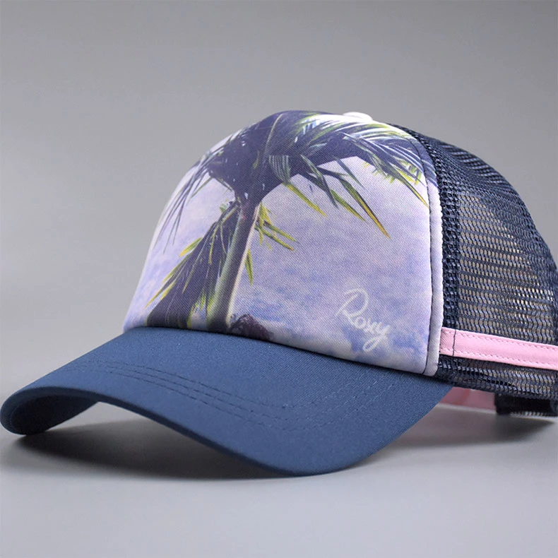 Polyester Trucker Cap with Custom Logo Sublimation Printing and Mesh Fashion Sports Promotion Hat