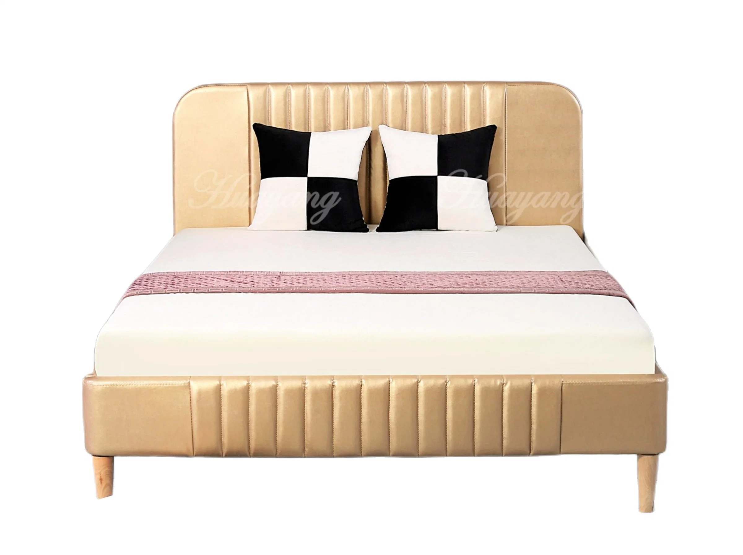 Huayang China Großhandel Flache Leder Schlafzimmer Möbel King Queen-Size-Bett