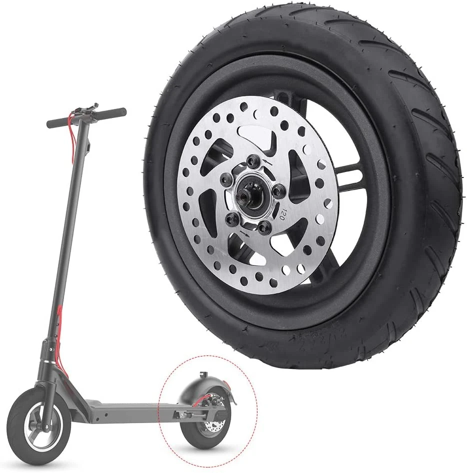 Fabricante pneu sólido OEM, roda de borracha traseira à prova de explosão de 8,5polegadas com Freio de disco para scooter elétrica Xiaomi M365