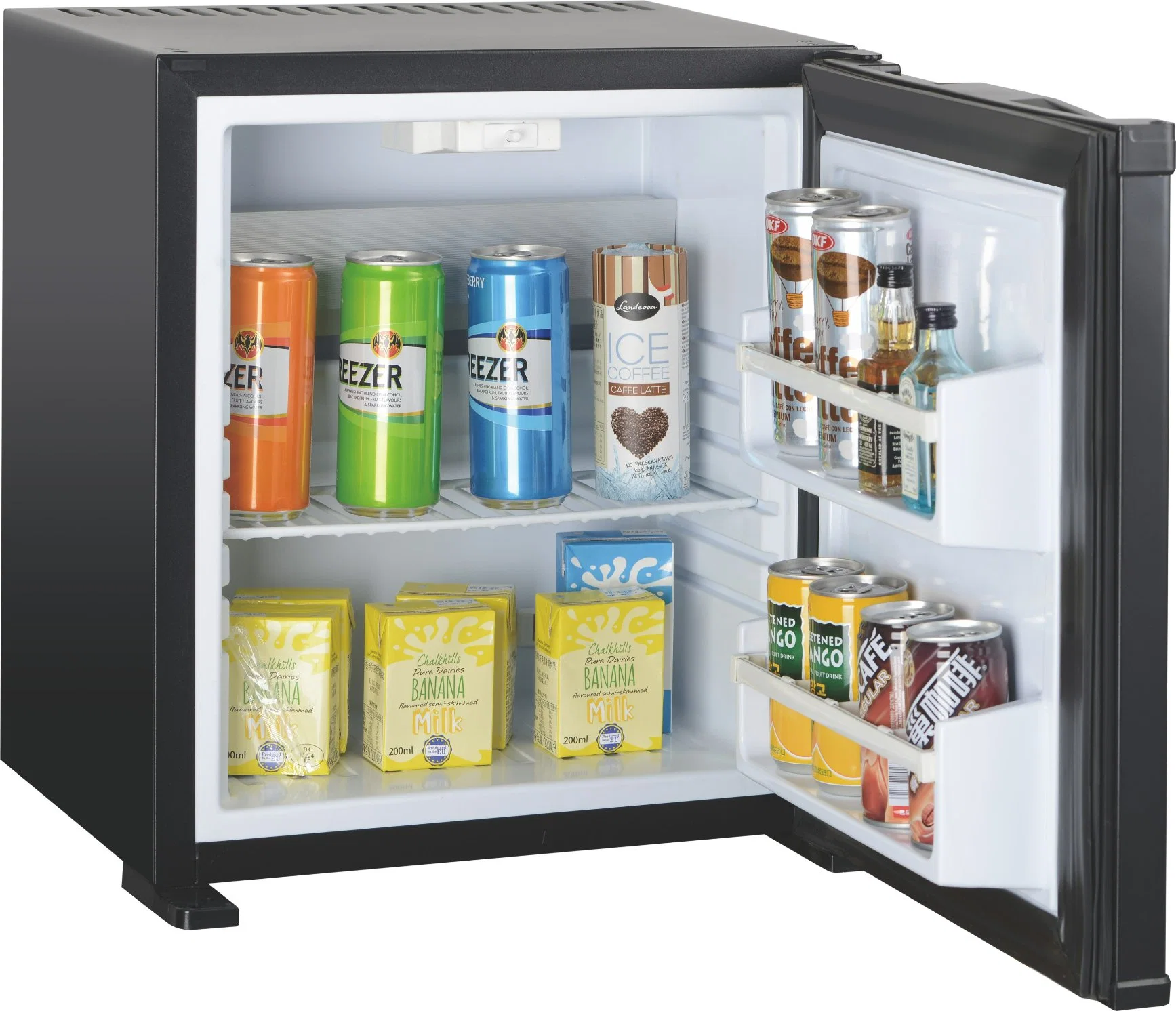 Mini-bar de refrigeração de absorção porta sólida para quarto de hóspede