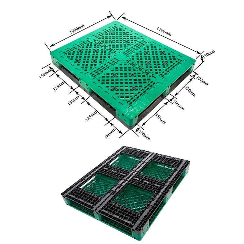 Rack de depósito reforçado com tubo de aço de plataforma Venilada combinada de 6 patins Palete de plástico