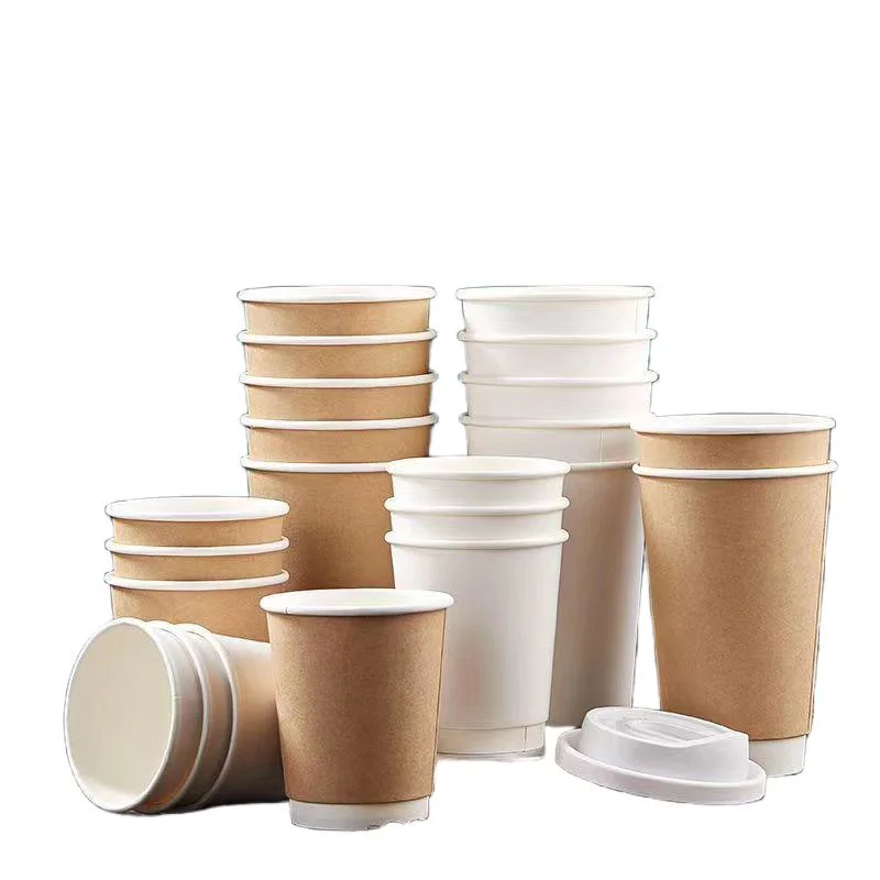 Double Layer Hollow Anti Scalding Design High-Quality Kraft Paper Coffee Cup