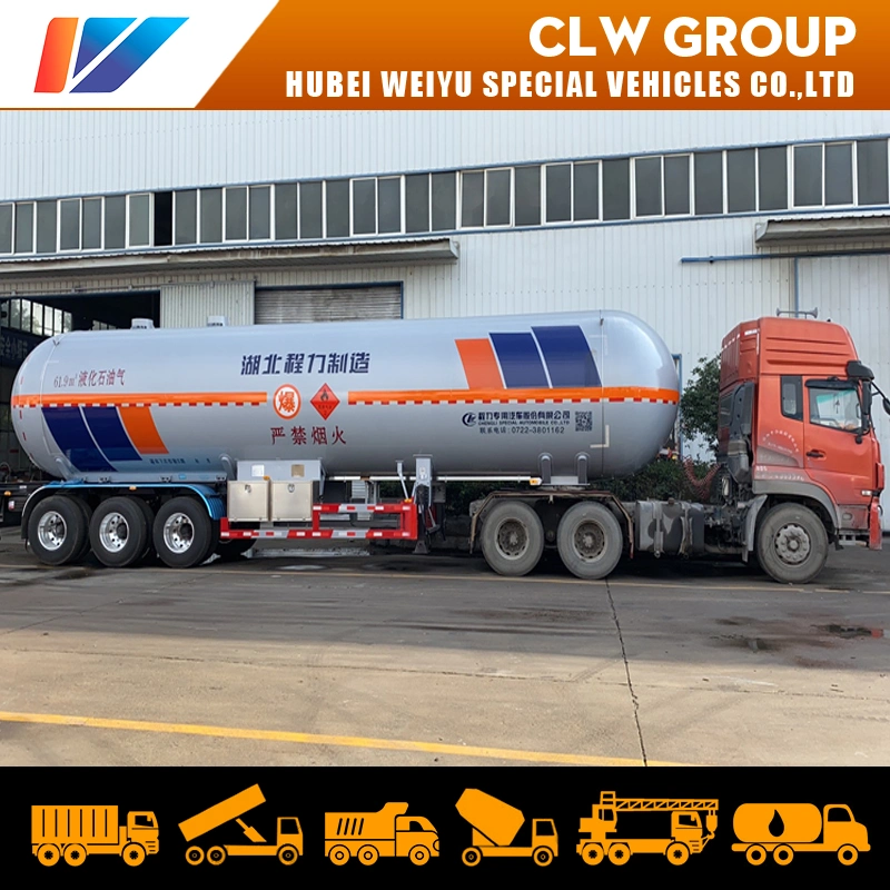 Hot Sale China Pressure Vessel 60m3 60cbm 60000litres Liquid Propane Gas Transport Tanker 3-Axles Trailer 30mt 30tons LPG Delivery Tank Trailers