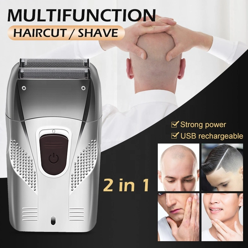 2 in 1 Reciprocating Electronic Razor Men Shaver Haircut Head Shaver Hair Clipper Rechargeable Electric Set USB Barber