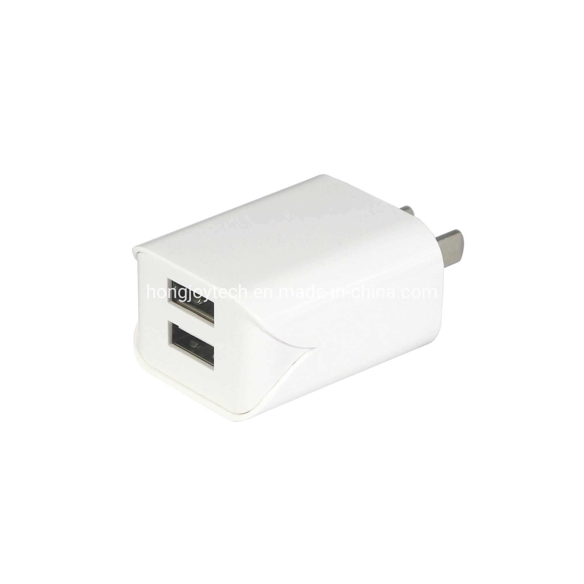 White Samsung Galaxy S22 S21 S20 Fe A13 A53 5g, Google Pixel 5V 2.4A Dual USB Plug-in rápido Universal 2.1A Adaptador de pared cargador de teléfono móvil de carga rápida