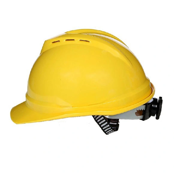 Factory Safety Helmet Press Ratchet Type Adjustment Head Protection Construction Knob Hard Hat with Vent