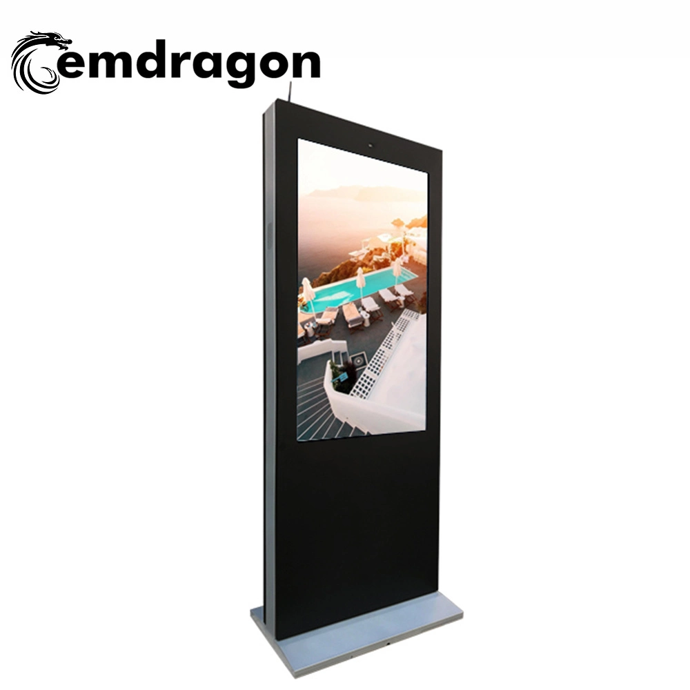 Mall Digital Advertising Screens 55 Inch Wind-Cooled Vertical Screen Landing Outdoor Advertising Machine Panel PC Multi Touch