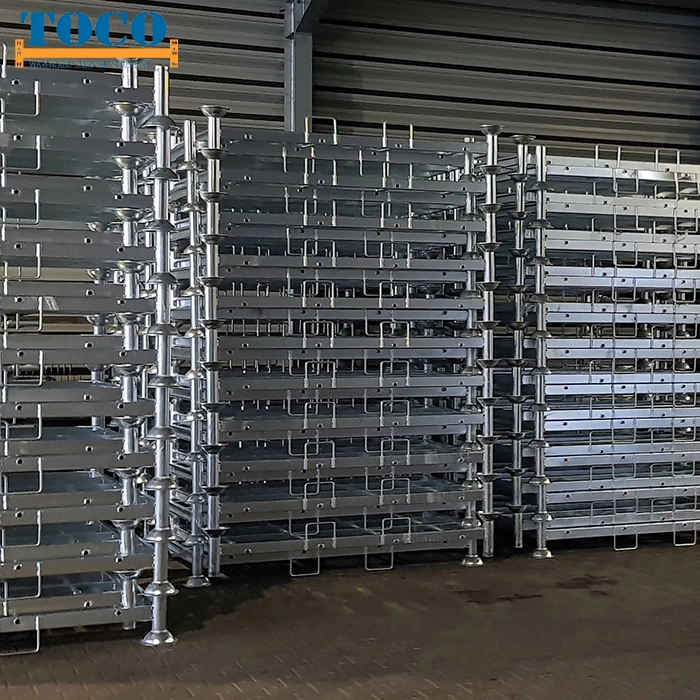 Commercial Powder Coated Glass Portable Pallet Stacking Equipment with Wire Mesh Deck