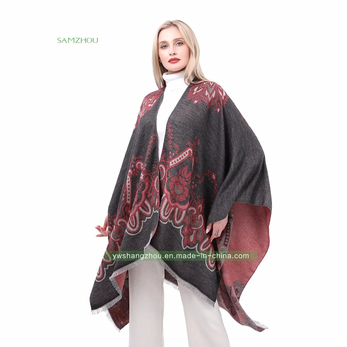 Roupa Euramerican moda Lady Scarf Jacquard algodão Shawl Blanket Winter