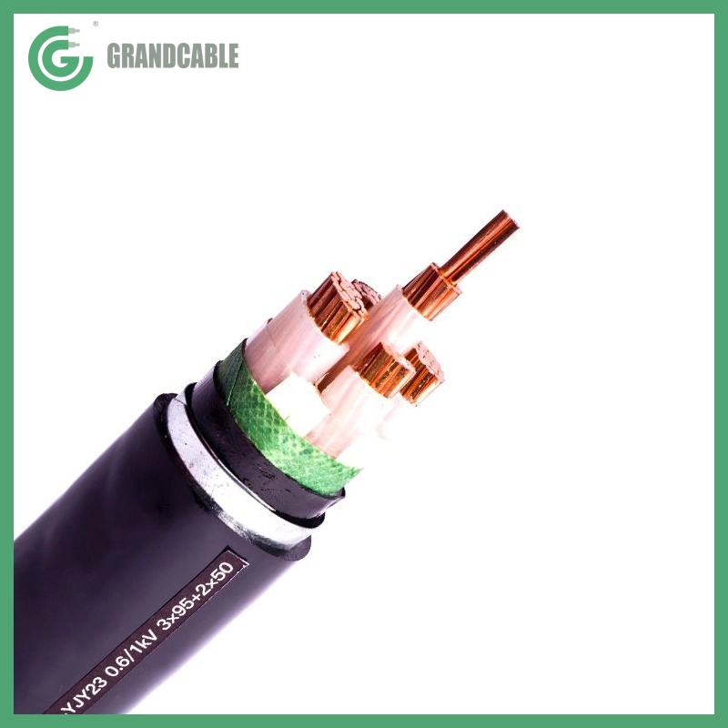 3X4mm2 Copper Conductor XLPE Insulated Double Stainless Steel Tape STA Armored Anti-Termite PVC Sheahthed LV Power Cable 0.6/1kV