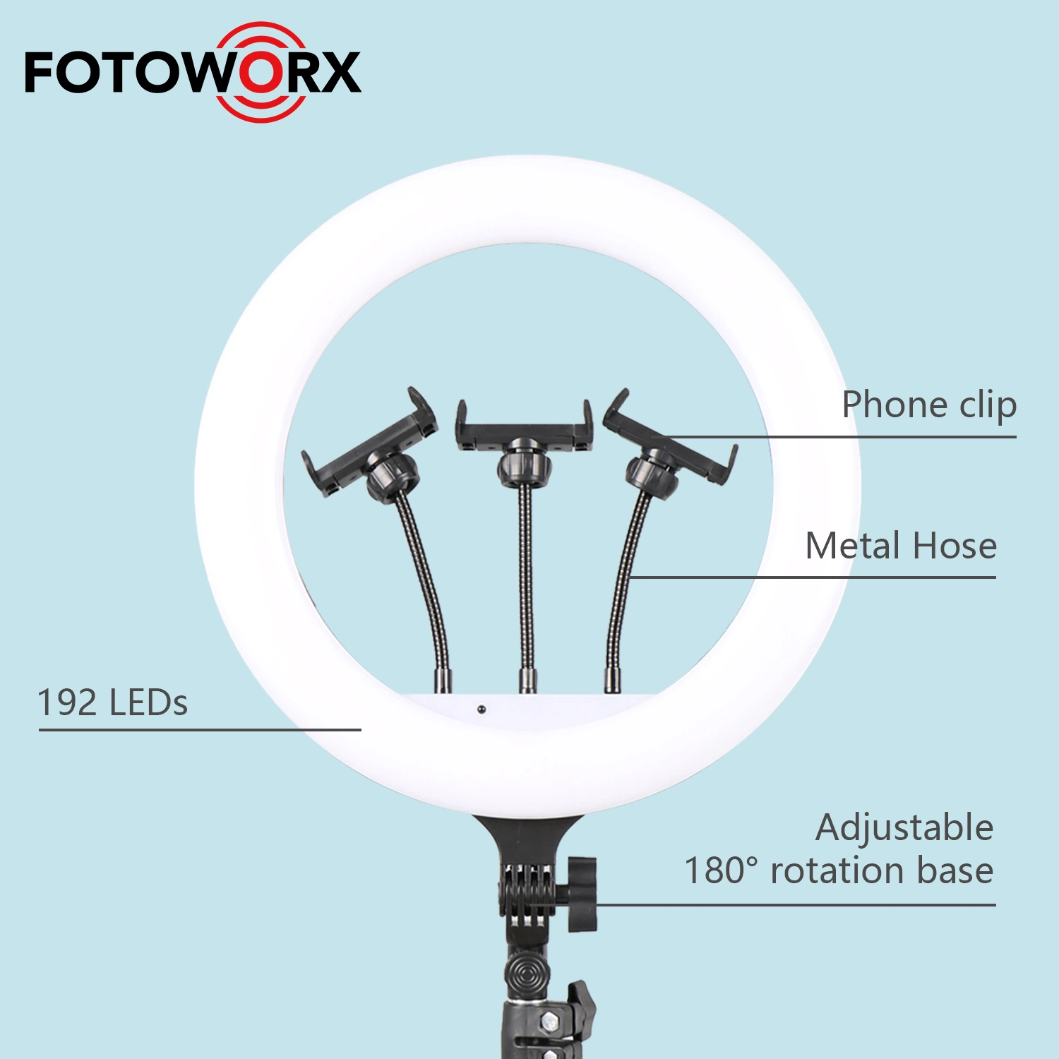 Fotoworx 14 pouces LED Ring Light pour Vlog Smartphone