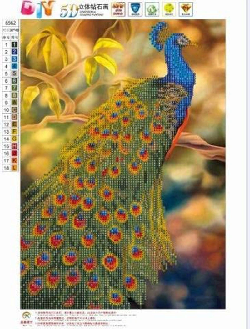 Hot Selling Popular Blue Peacock Oil Diamond Painting Studio Decoration