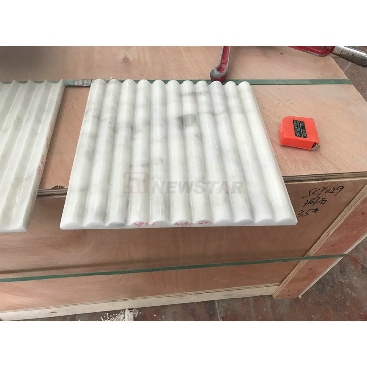 Italian Fluted White Marble Texture Fluted Bianco Carrara White Marble for Bathroom Wall