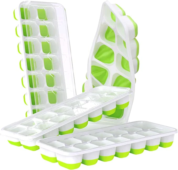 BPA Free Easy Release Mini Silikon Ice Cube Tabletts mit PP-Deckel