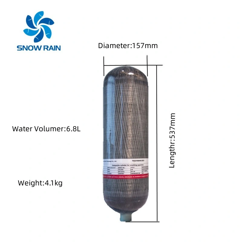 Fabricante venta perfecta de alta presión de fibra de carbono de 6,8 litros del depósito de gas de Buceo
