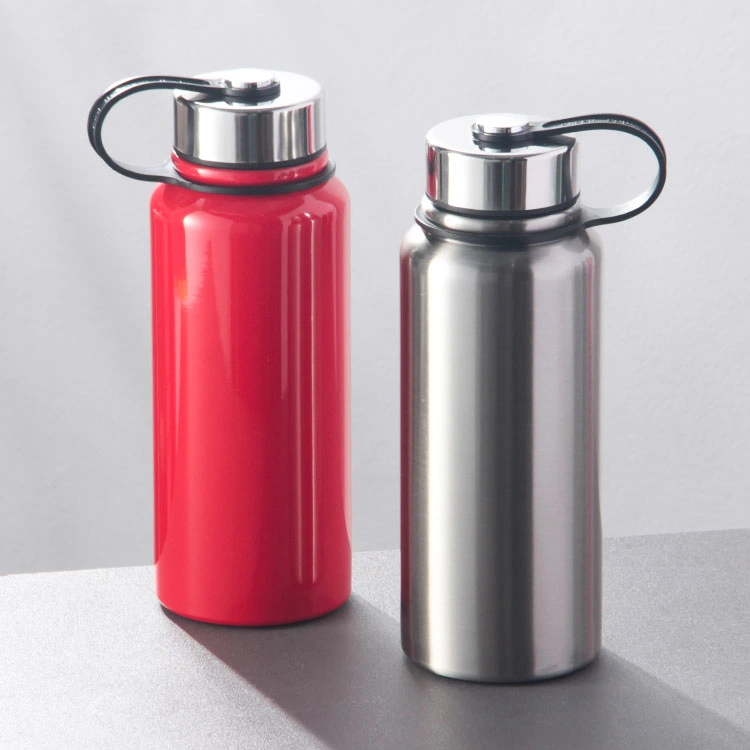 Edelstahl Edelstahl Doppelwand Vakuum Isoliert Warmhalten &amp; Cold tragbare Flasche Sport Wasserflasche mit lecksicheren Deckel