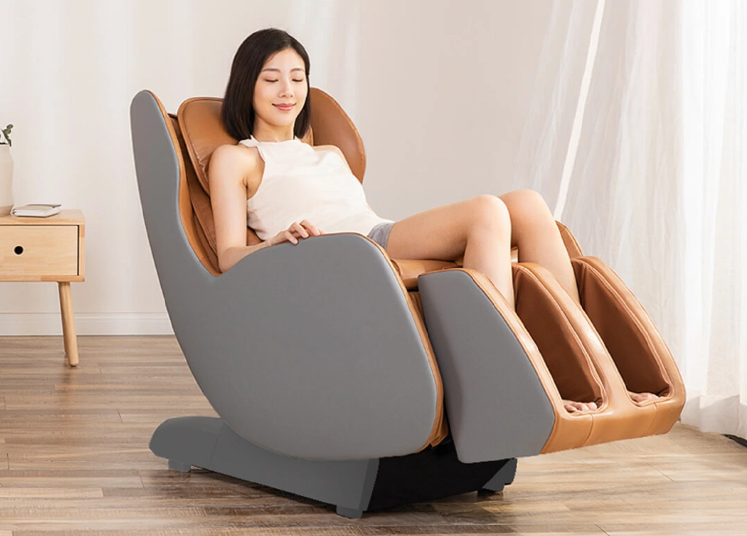 L Shape Full Back and Neck Shiatsu Zero Gravity Home Style Mini Xiaomi Brand Infrared Massage Sofa Massage Chair with Foot Massager