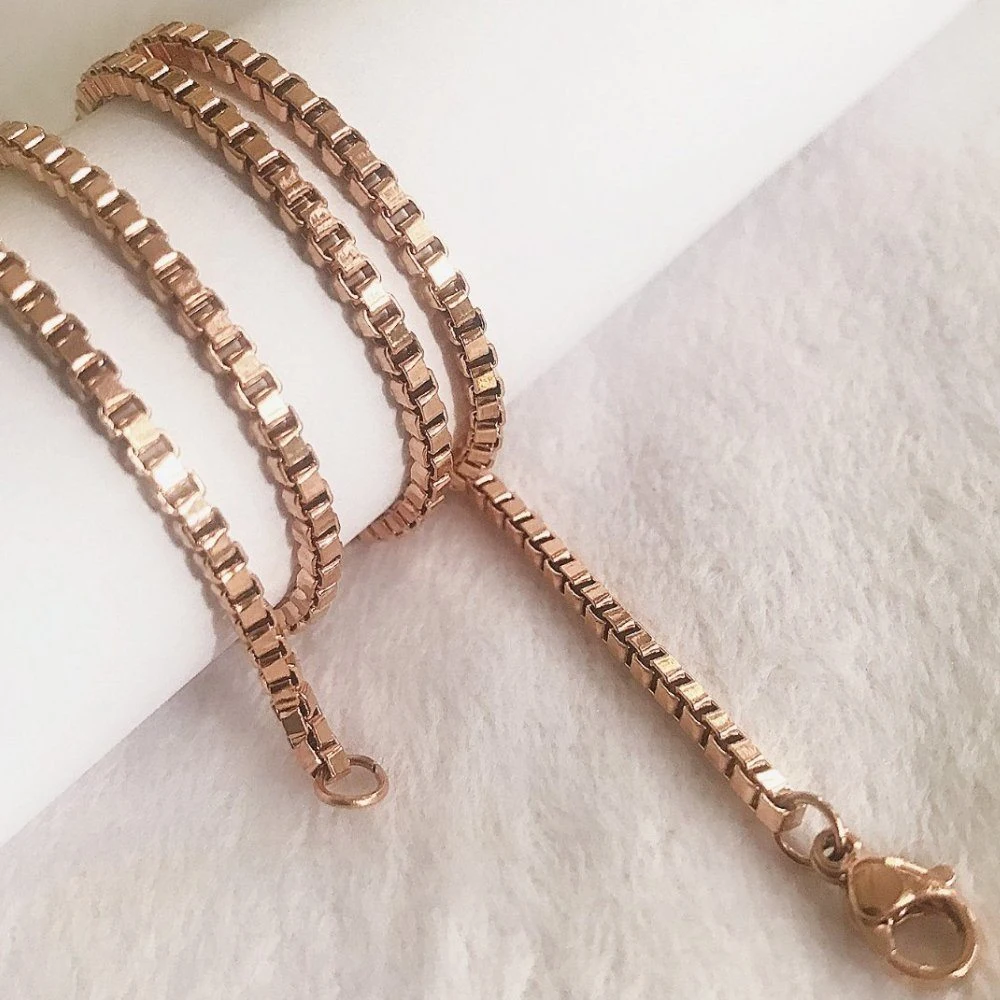 Stainless Steel Square Box Chain for Hot Sale Fashion Jewelry Necklace