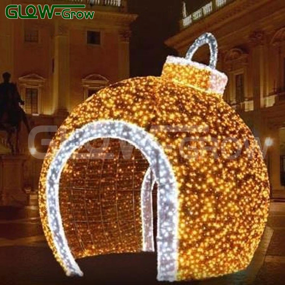 Christmas Ornament Outdoor Large Commercial IP65 3D Ball LED Motif Light for Street Park Decoration