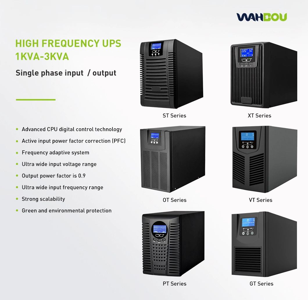 CPU avanzada de alta frecuencia en línea de tres niveles de energía UPS 1-3kVA.