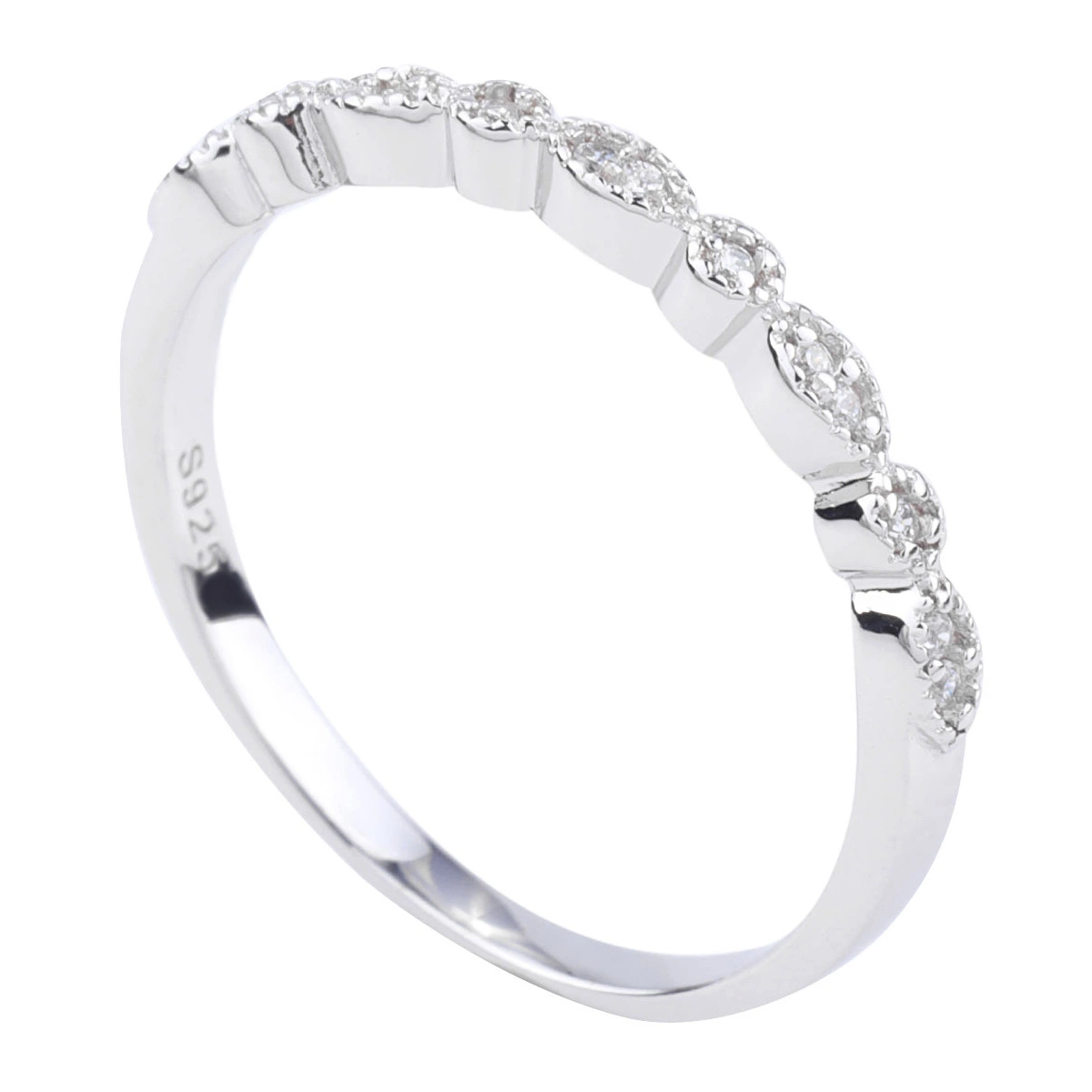 Zubehör Design Einfache Mode Sterling Silber Schmuck Hochzeit Ring mit Zirkonia