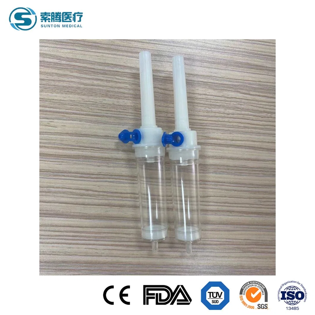 Sunton Wholesale/Supplier 135cm-150cm Size High-Quality PE PP ABS Natural Rubber Medical Stainless Steel SUS304 Material China Drip Chamber Supplier