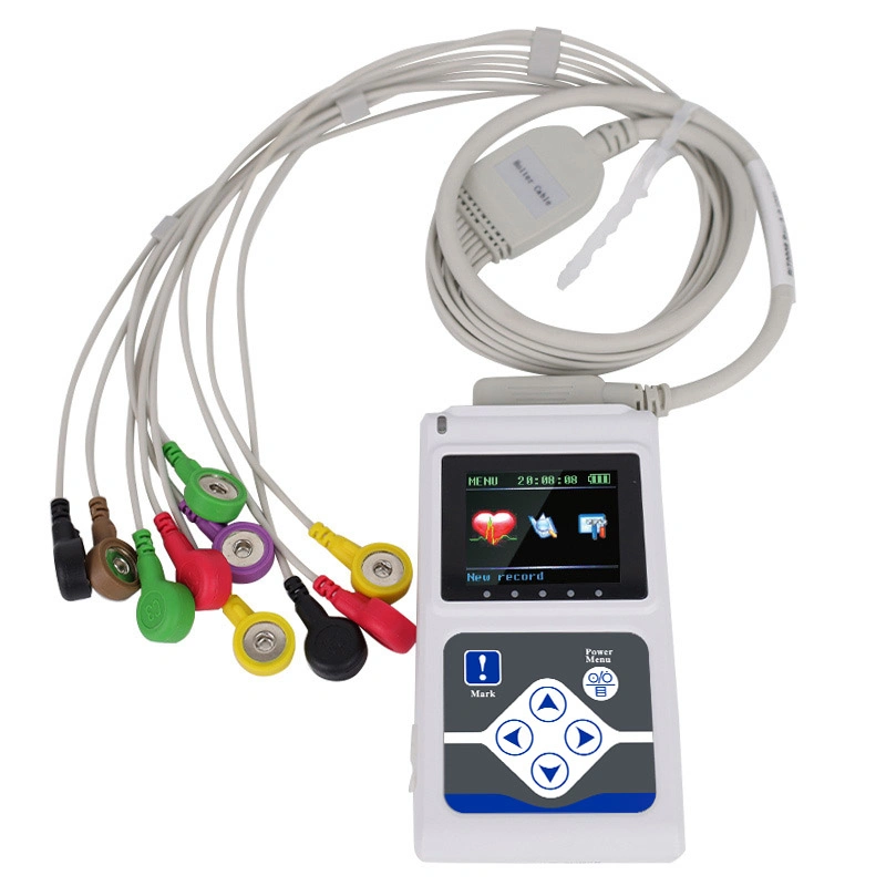 آلة محمولة باليد لمخطط القلب الكهربائي محمولة باليد مع نظام Holter ECG Trand بواسطة برنامج Contec Tlc5000 12 قناة