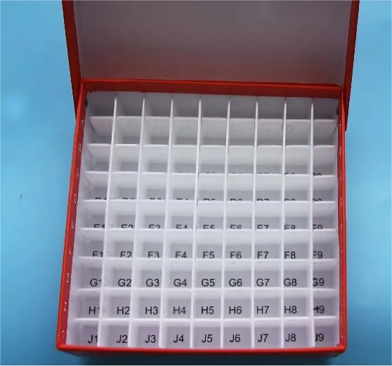 Lab Medical Cardboard Paper Cryo Tube Storage Box for Freezing Cryovial with Dividers