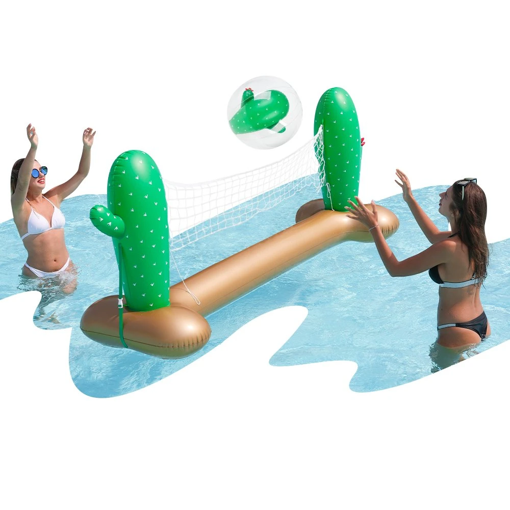 Piscina de agua inflable de flotación de juego juego de voleibol de cactus para la diversión