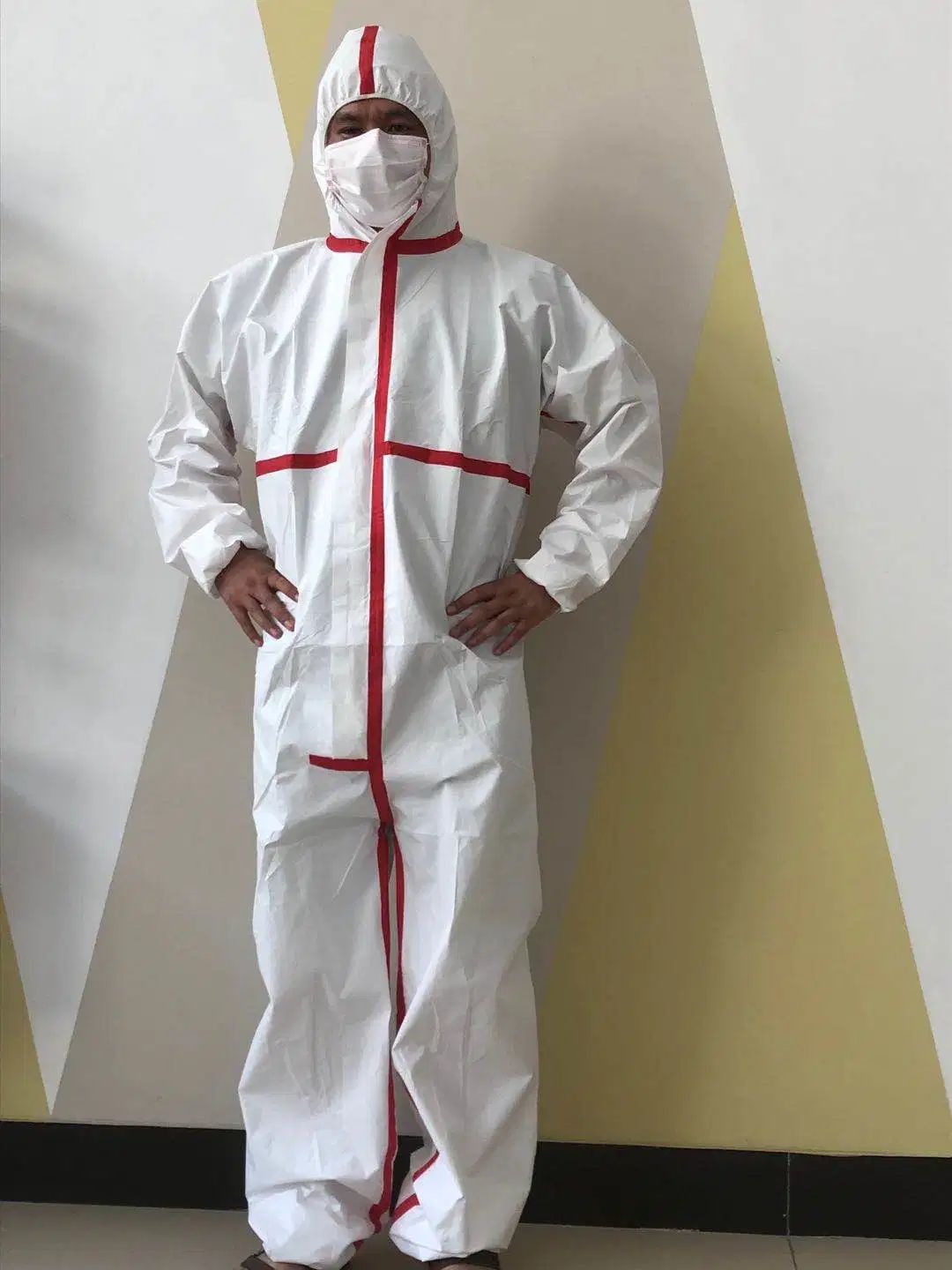 in Stock Disposable Protective Suit Protection Clothing Anti-Virus Disposable Clothing Wholesale Full-Body Non-Sterile Garment Isolation Safety Clothing Factory