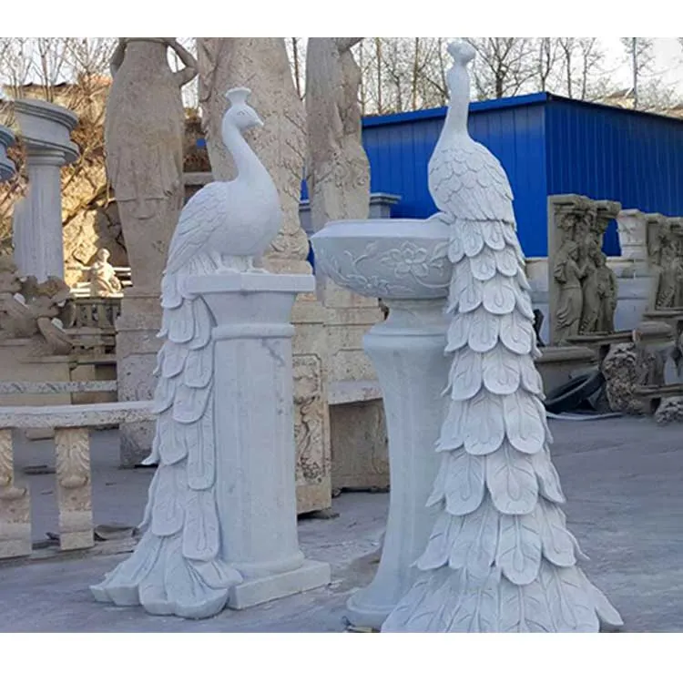 Low Price Abstract Stone Carvings and Sculptures Stone Peacock Sculpture