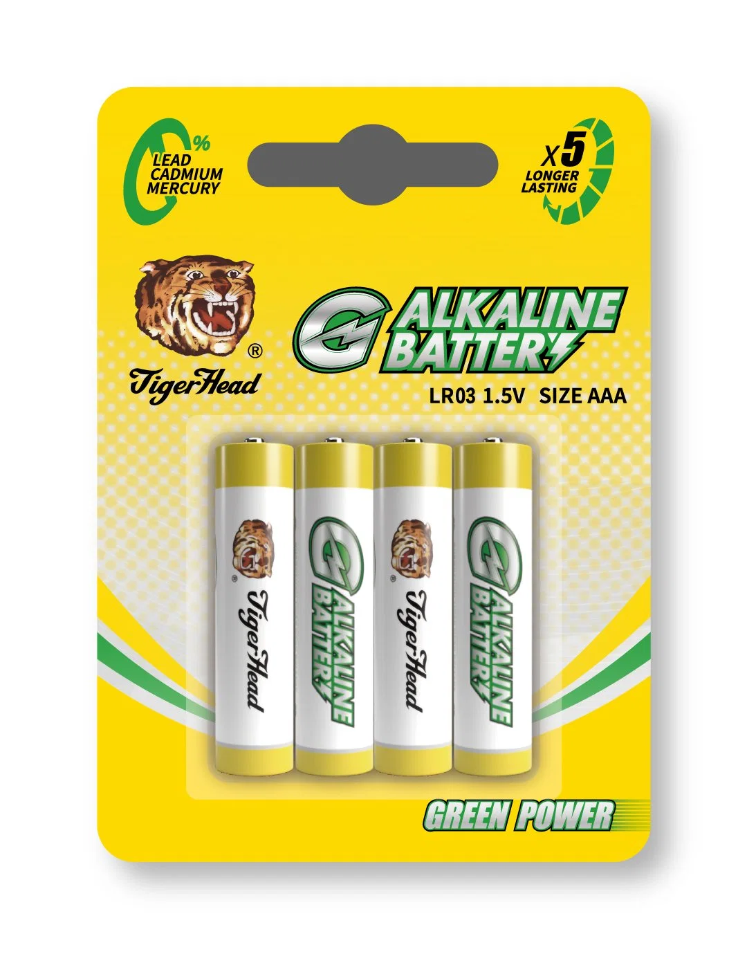 Tiger Head Dry Cell Super Alkaline Battery, AA G Alkaline Battery for Camera/Shaver