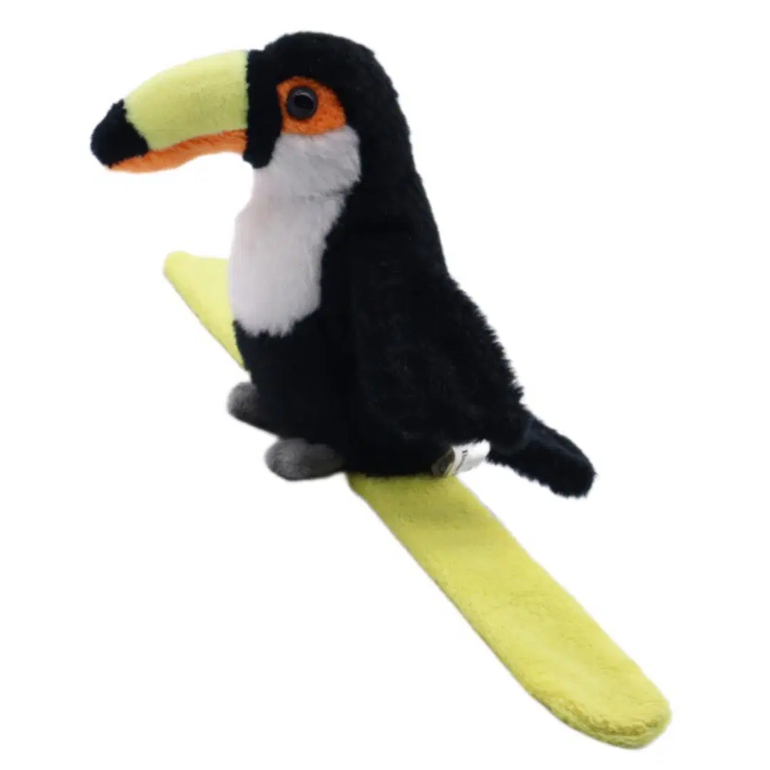 Custom 12cm (H) X 29cm (W) Plush Toys Brasil Toucan White/Black Stuffed Soft Children Slap Bands Toy Gift Brazil Animal Toco Wrist Band Kids Bracelet Snapbands