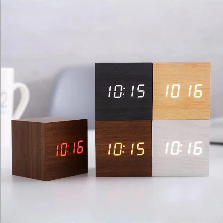 Custom Logo Indoor Wood LED Display Deigital Countdown Timer Clock LED Clock