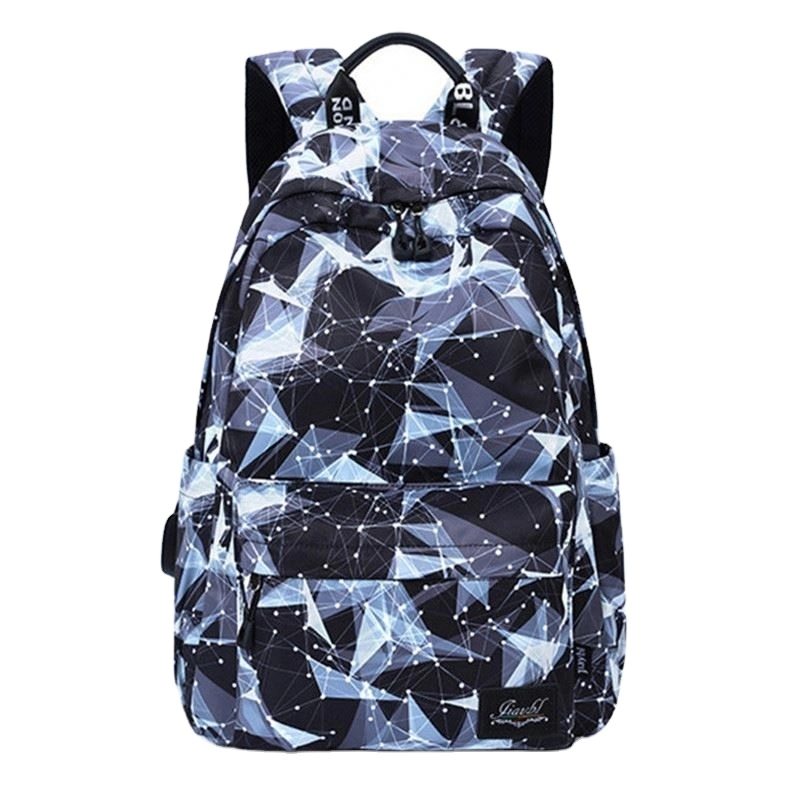 BSCI OEM Factory Supply Big Capacity Fashion Printing Nylon Campus Outdoor Leisure Backpack