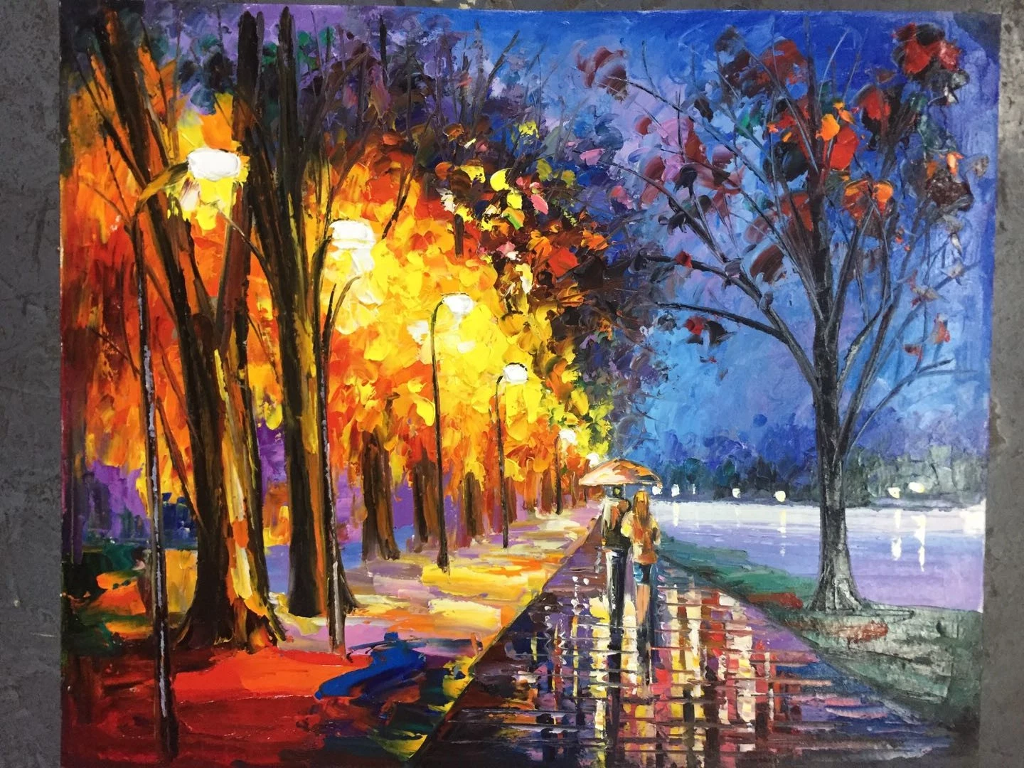 Handmade Landscape Oil Paintings Afremov Reproduction on Canvas