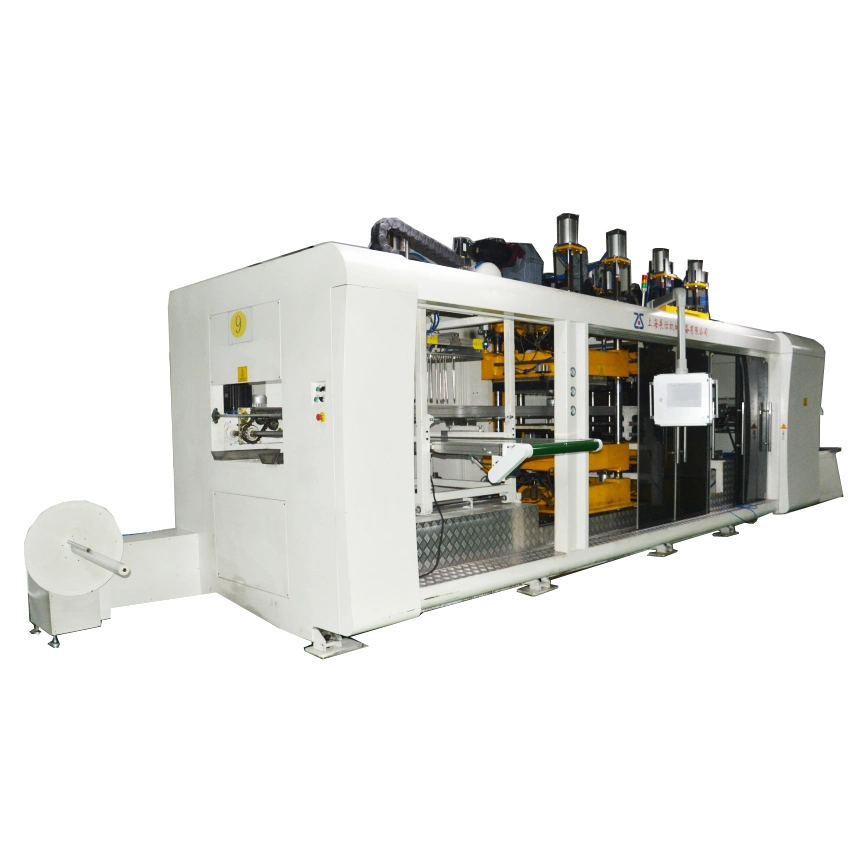 Zs-6070 Fully Automatic Positive and Negative Pressure Three or Four-Station Vacuum Thermoforming Machine for Blister Food Packaging/Flower Pot