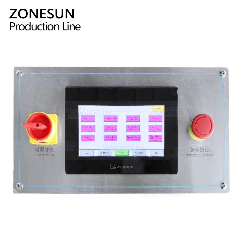 Zonesun botella de bebida automática Caser Packer línea de embalaje de cartón