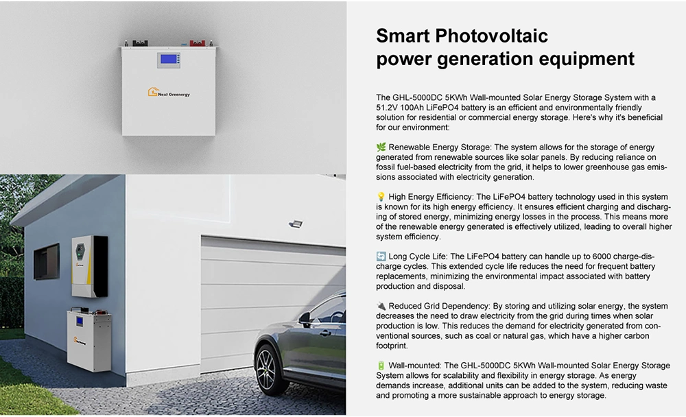 Nextgreenergy Factory Direct Selling 5kwh Wall-Mounted Solar Inverter Hybrid 51.2V with Parallel Function MPPT